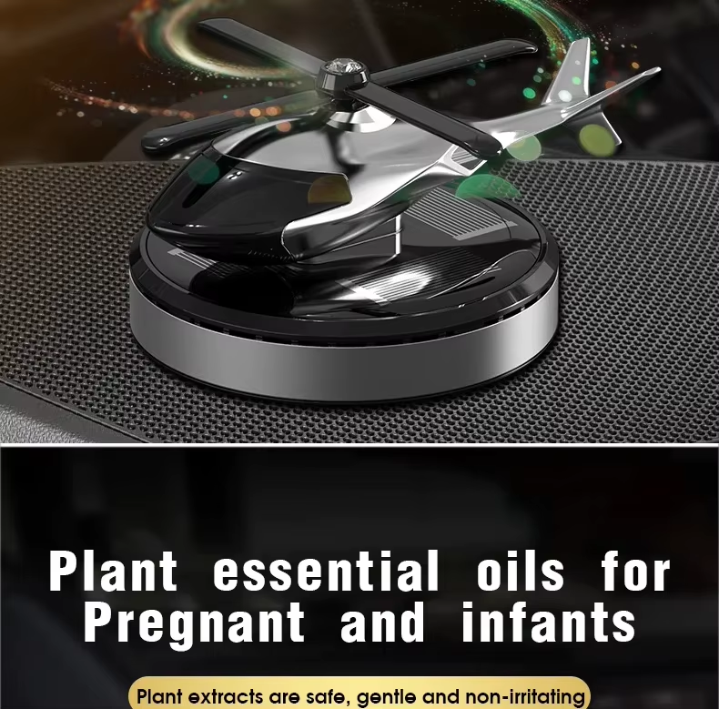 Désodorisant de Voiture Hélicoptère à Énergie Solaire