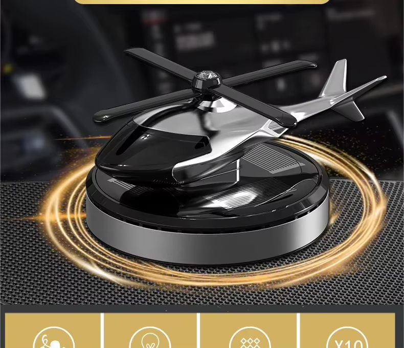 Désodorisant de Voiture Hélicoptère à Énergie Solaire