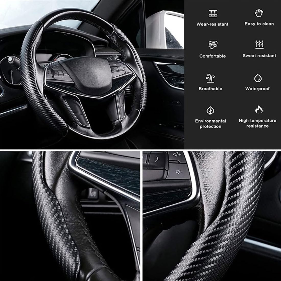 2 Pièces Couvre Volant Voiture