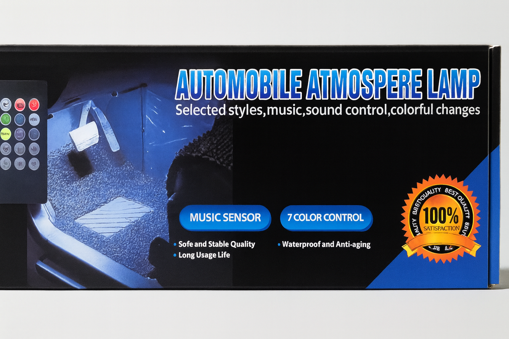 Lampe d’Ambiance Auto Sous-Pédales – LED avec Réaction Musicale